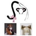 thumbnail image 4 of Conjunto de Sintética, Disfraz, , Pinza para El Pelo, Regalo, Vestido para Fiesta, Cumpleaños, Decoración, Espectá negro rosa Macarena Cola de tocado de gato, 4 of 7