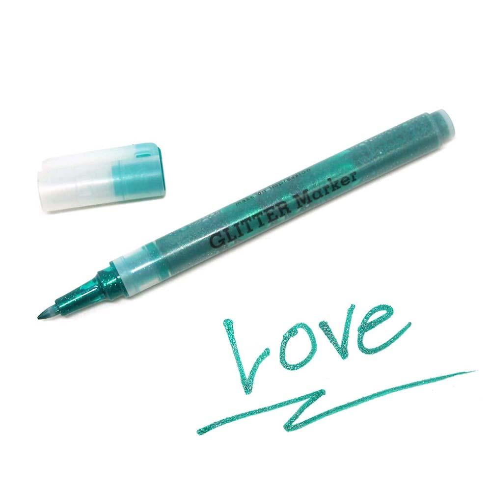 Sparkling Glitter Marker 0.7mm Fine Point, Green, 5Inch