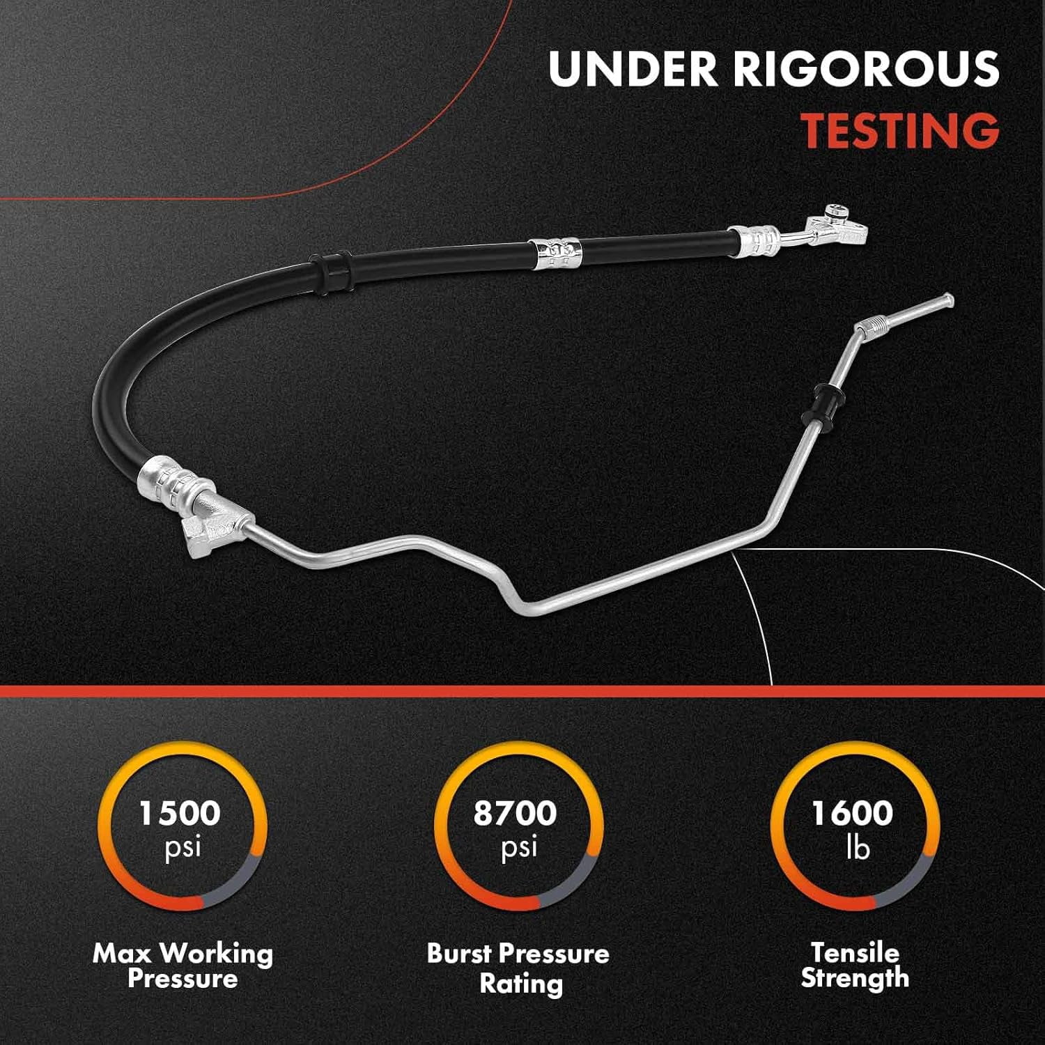 A-Premium Power Steering Pressure Hose Line Assembly Compatible with Acura MDX 2007 2008 2009, 3.7L, Pump to Rack/Gear