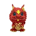 thumbnail image 1 of Figura de dragón, decoración para salpicadero de coche pequeño, adorno de escritorio, escultura de animal Rojo, 1 of 9