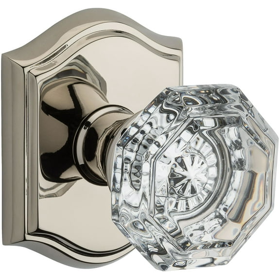 Baldwin Reserve Pvcrytar141 Privacy Crystal Knob and Traditional Arch Rose Bright Nickel Finish