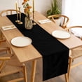 thumbnail image 3 of Black Table Runner - 120 Inch Long, Kitchen Dining Table Runner Dresser Scarves, Solid Color Farmhouse Black Farmhouse Decor for Coffee Tables Wedding Party Banquet, 3 of 8