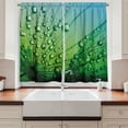 thumbnail image 2 of Ambesonne Flower Kitchen Curtains, Photo of Dandelion, 55"x45", Fern Green, 2 of 3