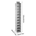 thumbnail image 3 of Hanging Closet Shoe Organizer with 10 Fabric Shelves for 10 Pairs of Shoes, Compact Space-Saving Design Fits Standard Closet Rods for Wardrobe Storage NAJKZA | Grey, 3 of 9