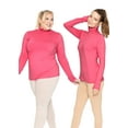 thumbnail image 2 of Stretch Is Comfort Women's Plus Size Warm Long Sleeve Turtleneck Top Hot Pink 5X, 2 of 6
