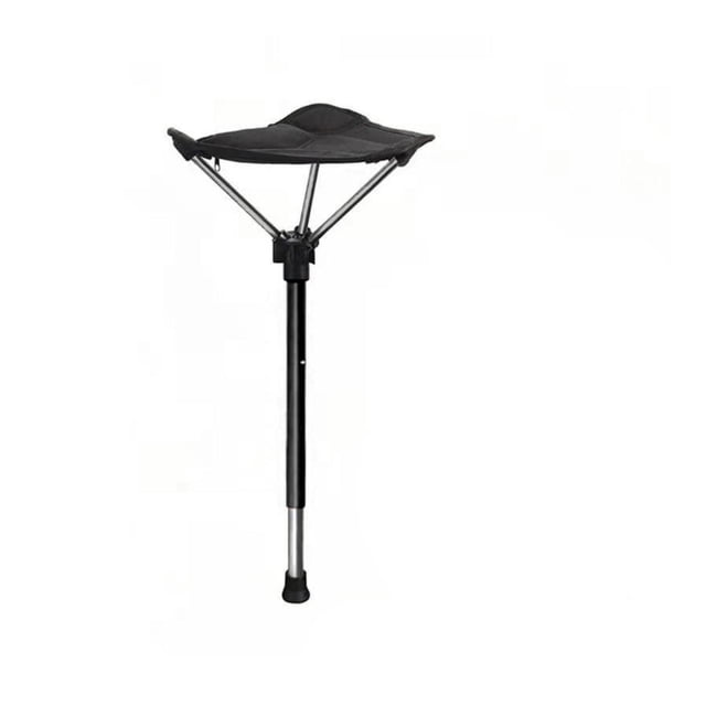 Taburete plegable para acampar, silla de playa, portátil, carga 275 libras, plegable Negro