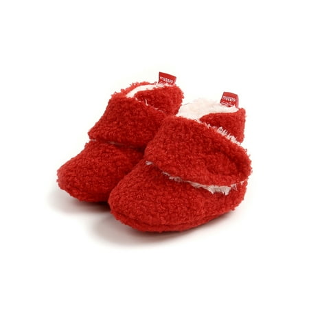 

UKAP Toddler Prewalker Fleece Baby Booties Unisex For Newborns and Infants Assorted Colors