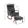 thumbnail image 7 of Rocking Chair With Ottoman, Upholstered Rocking Armchair with Cushion and Footrest, Reading Chair for Bedroom, Living Room, Dorm Rooms, Garden and Courtyard,Black PU, 7 of 7