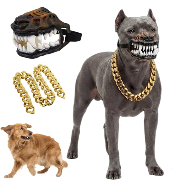 Halloween Dog Muzzle Monster Style Latex Dog Mask with Teeth Detail, Comfortable Adjustable Straps for Small Medium Large Dogs, Fun Halloween Costume, Cosplay and Party Accessory