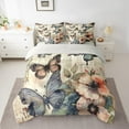thumbnail image 2 of Manfei Retro Butterfly 7pcs Bedding Comforter Set,Vintage Rustic Flower Queen Bedding Sets,Natural Theme Queen Sheet Sets For Girl Kids,Breathable Home Decor Reversible, 2 of 8