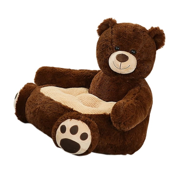 Baby Support Sofa Chair Children Armchair with Plush Fabric Featurel for Living Room Cartoon Bear Cushion Furniture