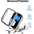 thumbnail image 3 of 5 Pack Hard PC Case for Apple Watch SE 40mm 2022 Series 6 Series 5 Series 4 with Tempered Glass Screen Protector, Ultra-Thin Scratch Resistant Bumper Protective Cover for iWatch Accessories, 3 of 5