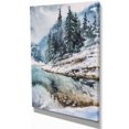 thumbnail image 1 of Designart - Mountain Hill Reflected in Water - Landscapes Painting Print on Wrapped Canvas, 1 of 1