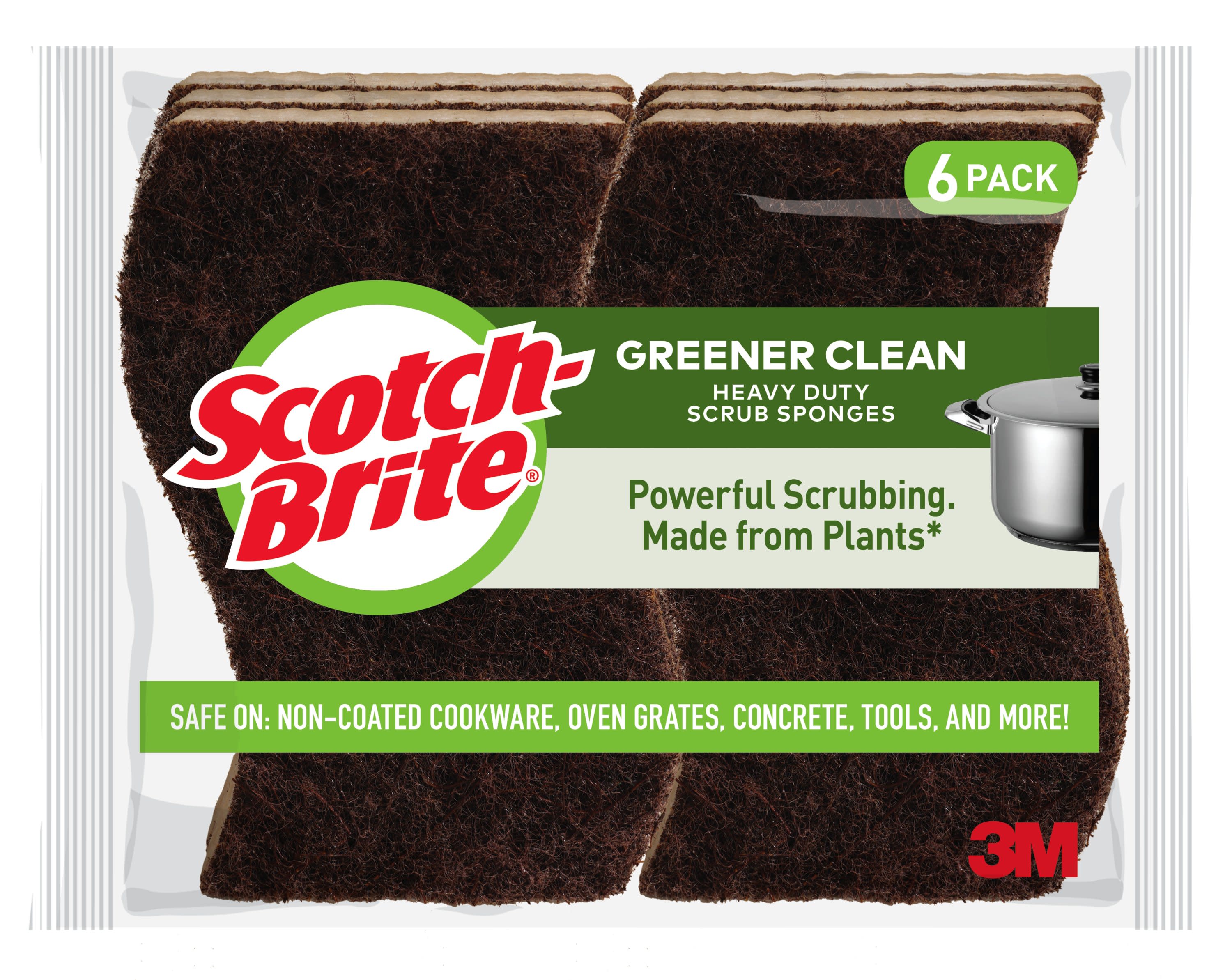ScotchBrite Greener Clean Heavy Duty Scrub Sponge, 6 Sponges Total