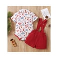thumbnail image 3 of Kmbangi Baby Boys Clothes Set Collared Romper and Red Suspender Shorts, 3 of 9