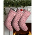 thumbnail image 3 of 3 Pcs Christmas Stockings,Pink Christmas Santa and Tree Pattern Stockings Christmas,14.8'' Xmas Stockings,Christmas Party Favors,Christmas Party Decorations,Christmas Stockings Personalized, 3 of 5