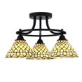 thumbnail image 1 of Paramount 3 Light Semi-Flush In Matte Black Finish With 7" Starlight Art Glass, 1 of 1
