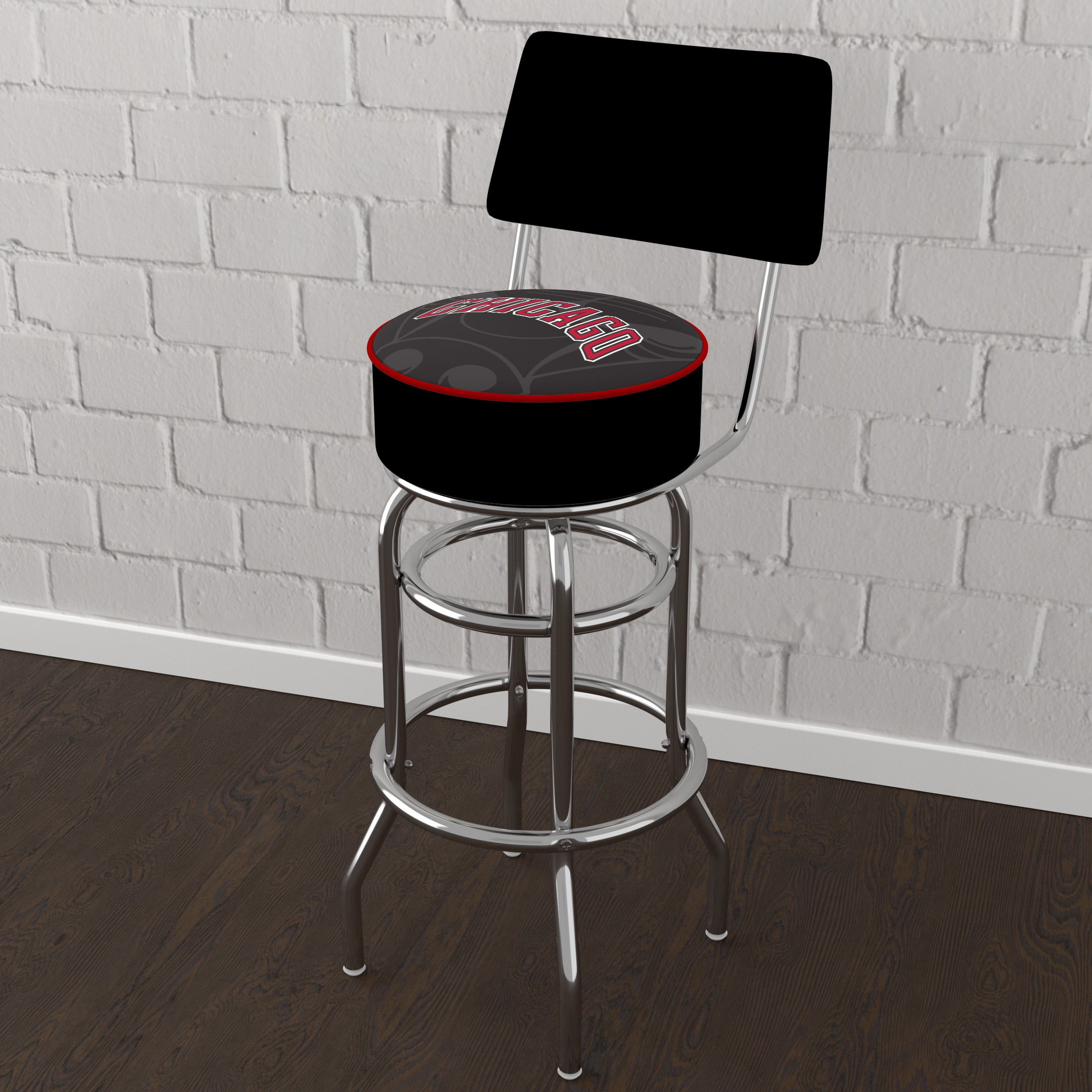 Trademark Gameroom Chicago Bulls Fade Bar Stool with Back Rest