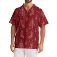 thumbnail image 5 of Wutalume Men's Casual Short Sleeve V-Neck Shirt, Christmas Print with Front Pocket, Lightweight Workwear Top for Carers, Nurses and Daily Wear,Red M, 5 of 5