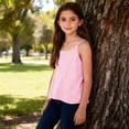 thumbnail image 5 of Rggeeun Toddler Girls Blouses Cute Striped Pattern Spaghetti Strap Sleeveless Camisole Flowy U Neck Knit for Summer Play Sports Cozy Tops,Pink,11-12 Years, 5 of 7