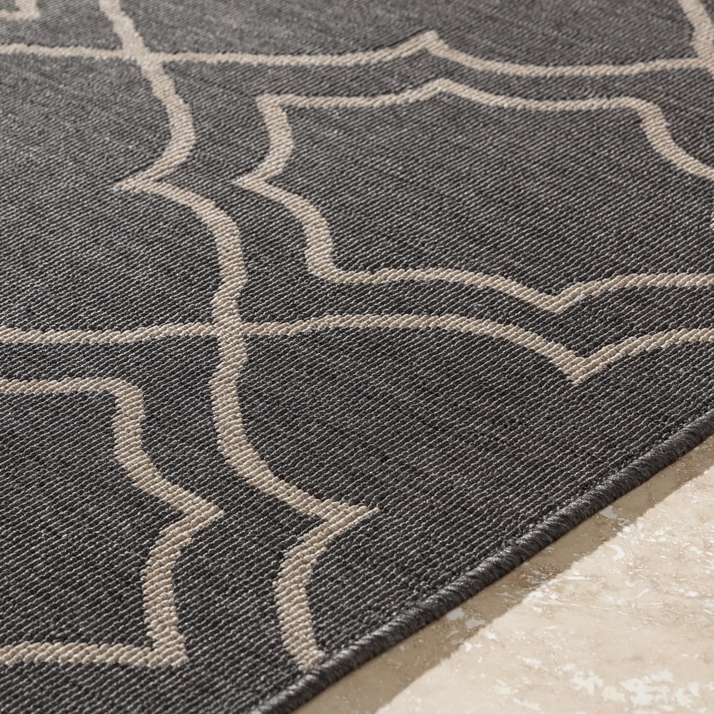 Livabliss Outdoor Rugs, 2x12 Alfresco Cottage Black Runner Area Rug for Patio, Porch, Deck, Backyard, Waterproof Indoor Outdoor Carpet (2'5" x 11'10" Runner)
