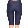 thumbnail image 3 of Women's Bermuda Stretchy Jean Shorts with 5 Pockets Cotton Blend, Denim Blue S, 3 of 3