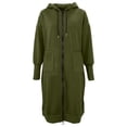 thumbnail image 6 of QIYAGBSA Hoodies for Women Long Zip Up Hooded Sweatshirt Side Slits with Pockets Casual Fall (Army Green, 2XL), 6 of 6