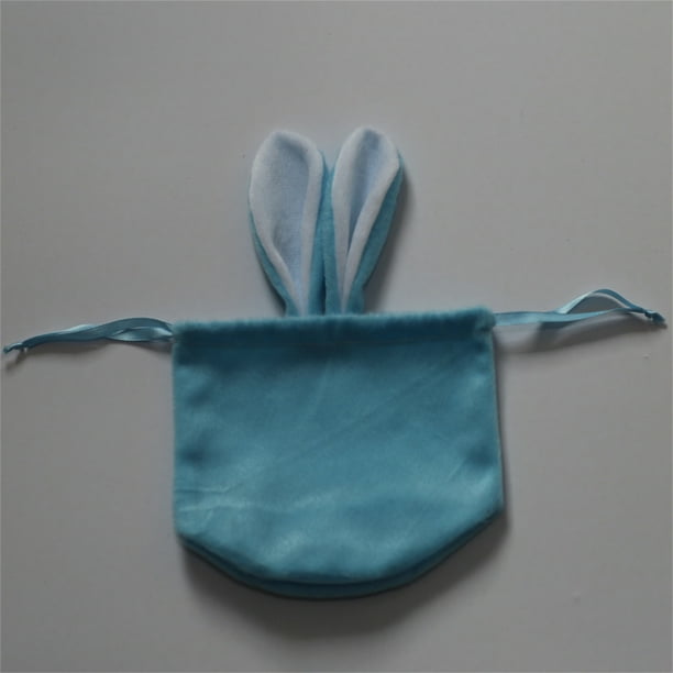 Ears Velvet Bags Easter Decor Bunny Drawstring Velvet Bag Candy Packing Bag Gift Bag With Cute Ear