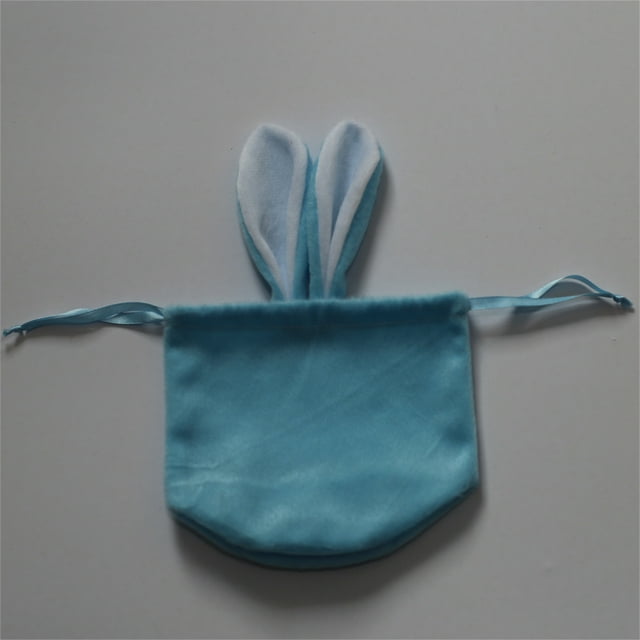 Yhmxh Easter Decorations,Easter Eggs,Easter Basket Stuffers Ears Velvet Bags Easter Decor Bunny Drawstring Velvet Bag Candy Packing Bag Gift Bag With Cute Ear Flannel Rabbit Bag