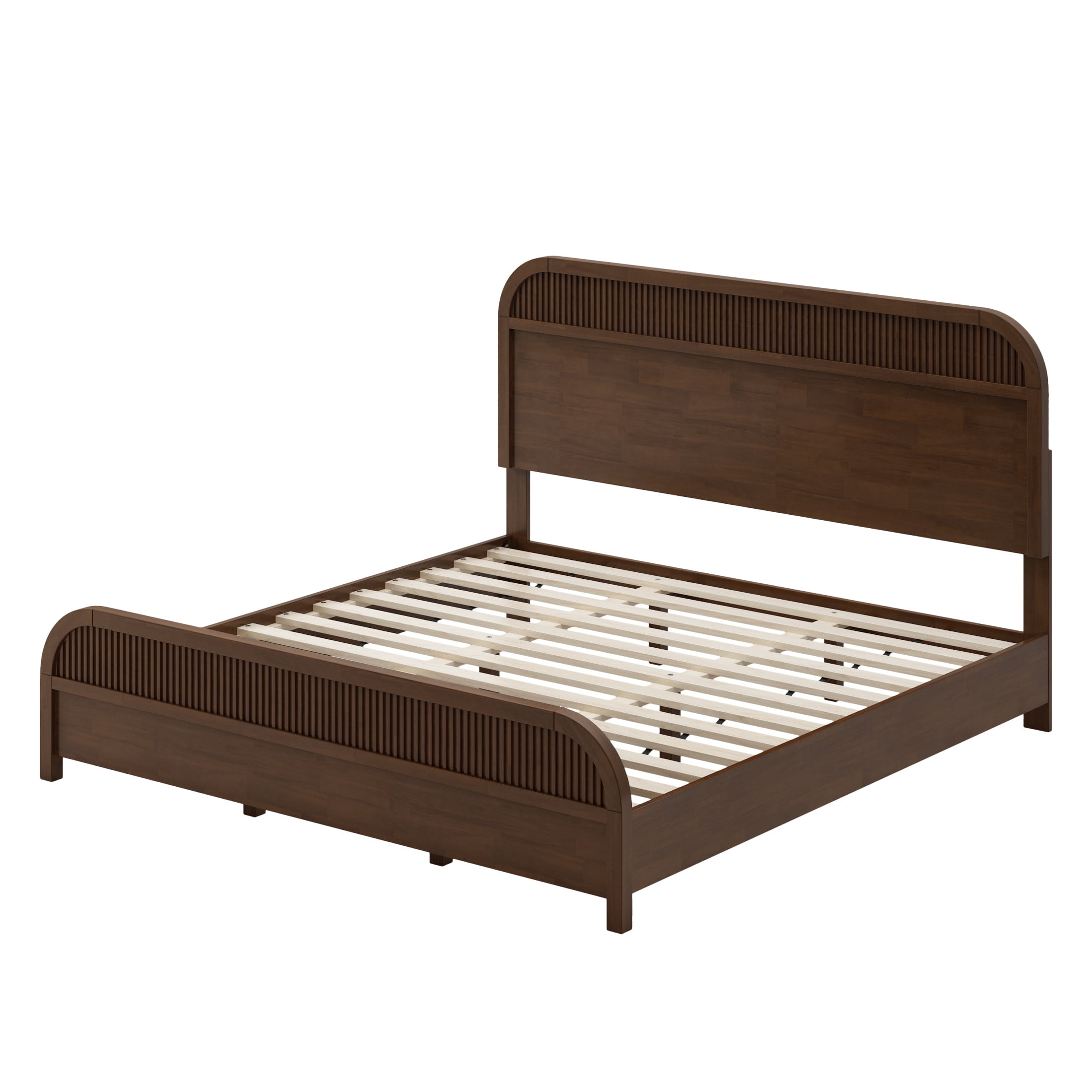 Christopher Knight Home Modern King Size Wooden Platform Bed Frame with Headboard, Wenge Finish