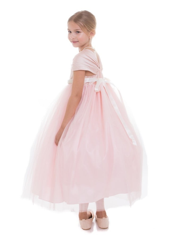 raw silk flower girl dresses