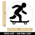 thumbnail image 2 of Skateboarding Man on Skateboard Self-Inking Rubber Stamp Ink Stamper - Brown Ink - Medium 1 Inch, 2 of 7