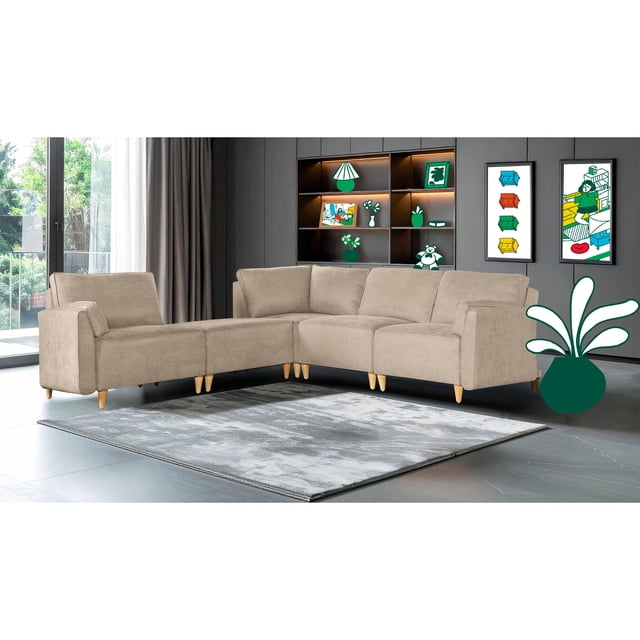 Sala Modular Makora Morelli Memory Foam Arena Chenille De 5 Módulos