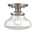 thumbnail image 1 of Golden Lighting 3417-SF PW-CC Asha Small Semi Flush, Pewter & Crushed Crystal Glass, 1 of 4