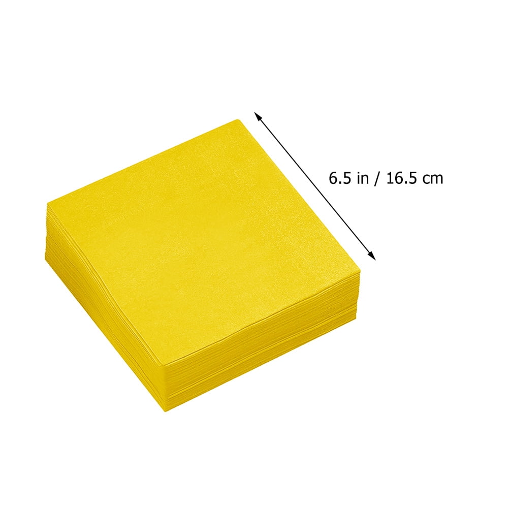 UPKOCH Bright Yellow Design Napkins For Birthday 80Pcs 6.5x6.5in