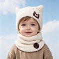 thumbnail image 2 of Beanie Knitted Hats for Toddler Kids 1-3 Years Toddler Soft Solid Cute Hats with Ear Kids Winter Hat, 2 of 5