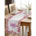 thumbnail image 3 of Burlap Table Runner 36 Inches Long, Mother's Day Colorful Flower Non-Slip Kitchen Table Runners for Dining Room Everyday Use Party Table Decorations Blossom Floral Wood Board, 3 of 9
