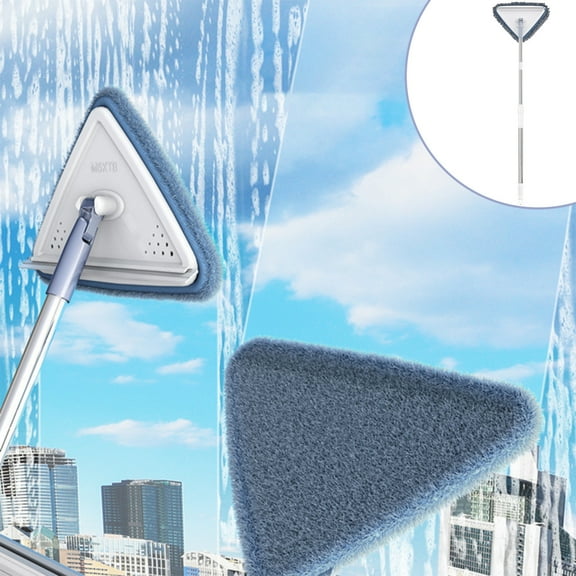 Triangles Mop with Squeegee 2 In 1 Shower Squeegee Window Washing Equipment Glass Cleaning Tools for Indoor/Outdoor Window on Clearance