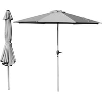 TOTAL 10FT Patio Umbrella Outdoor Market Umbrella with Silver Aluminum Pole, UV Resistant Canopy, Wind Vent, Tilt & Crank System, Perfect for Patio, Garden, Deck, Pool, Outdoor Dining, Gray
