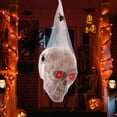 thumbnail image 7 of Wadada Halloween Outdoor Skull Decorations,10" Halloween Hanging Skeleton Spooky Voice Activated Decor with LED Red Eyes Spider for Halloween Party Haunted House Props Yard Indoor Outside Decorations, 7 of 7