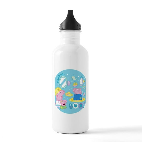 CafePress - Peppa Pig: Bath Time - Stainless Steel Water Bottle, Sports Bottle, 1.0L