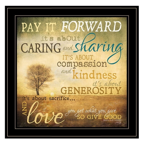 Meaning of Pay it Forward by Marla Rae Print Wall Art Wood Multi-Color