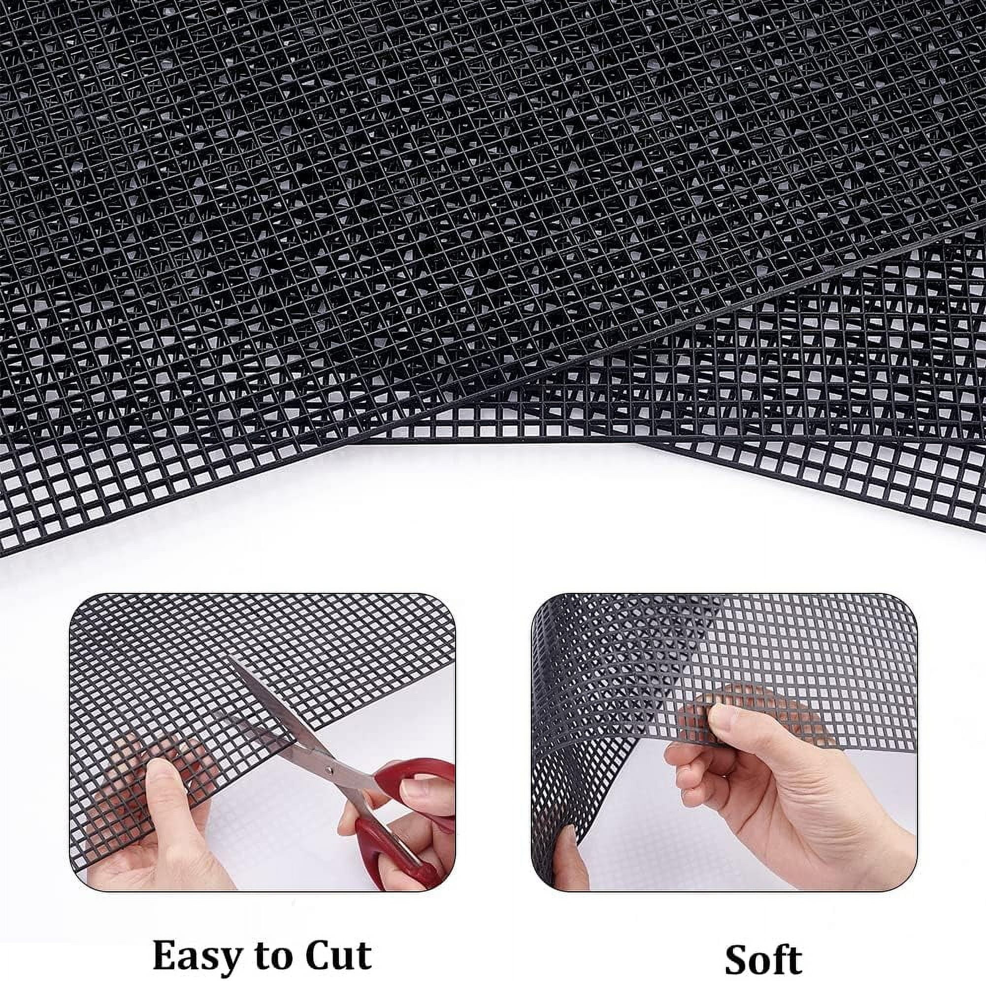 5 Pcs Plastic Mesh Canvas Sheet Black Plastic Net Cover Acrylic Yarn Crafting Knit and Crochet Projects for Purse Making Supplies Rectangle 32.6x50x0.17cm