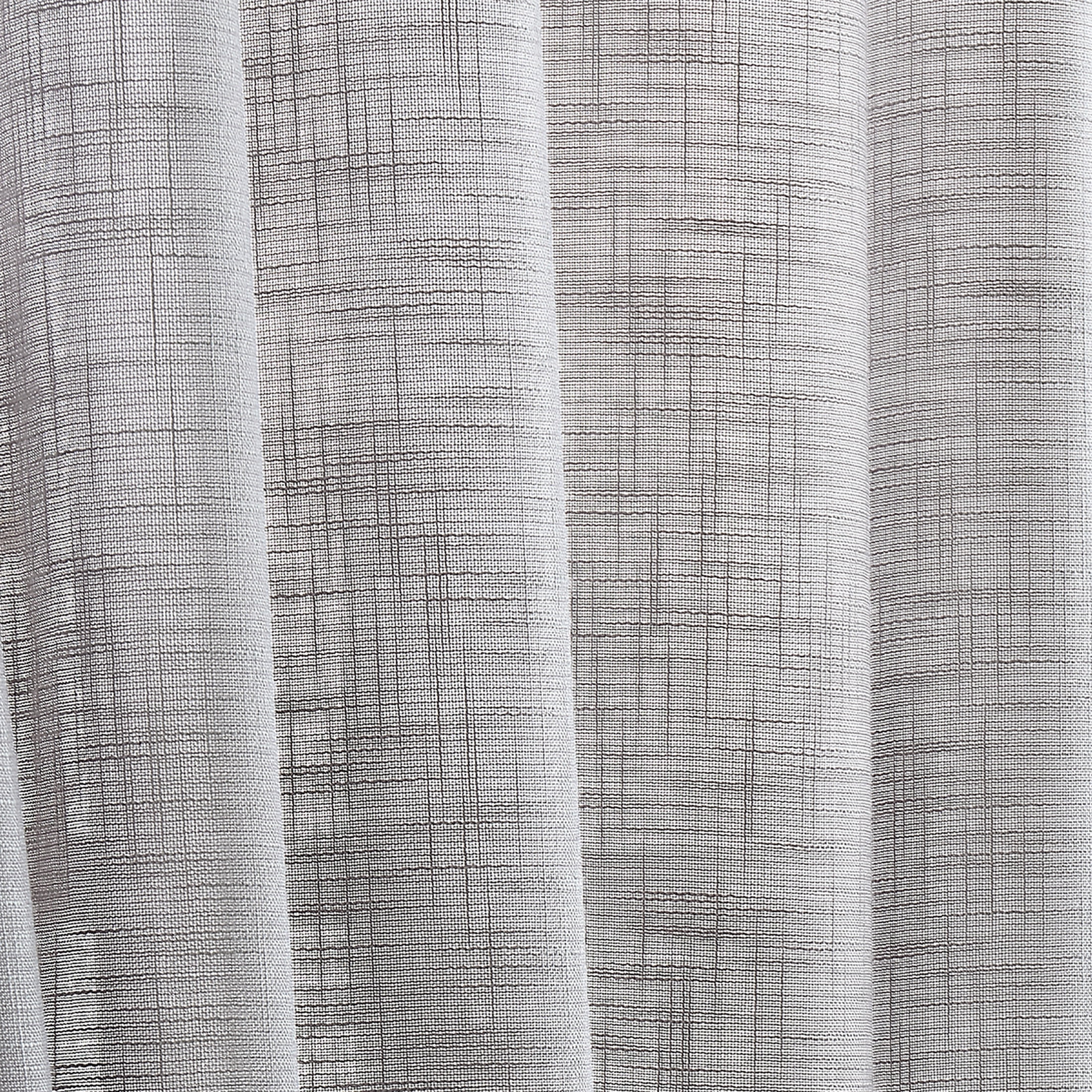 Decoultimatex Grey Semi Sheer Window Curtain Rich Linen Textured Drapes 52"W x63"L 2 Panels Grommet Top