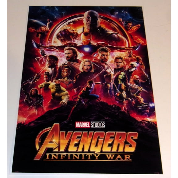 Avengers Infinity War - 2018 Iron Man, Hulk, Captain America, Thanos, Thor, Marvel Poster 19"x13"