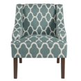 thumbnail image 2 of HomePop Traditional Fabric Geometric Swoop Arm Accent Chair in Teal Blue, 2 of 9