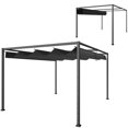 thumbnail image 1 of Outsunny 10' x 7' Patio Pergola with Retractable Canopy, Black, 1 of 10