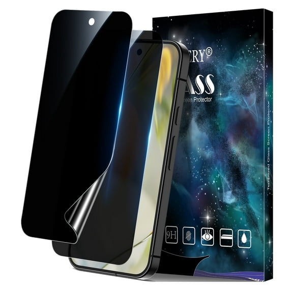 [2 Pack] Cnarery Privacy Screen Protector for Google Pixel 9, [Fingerprints Sensor Compatible][Case Friendly][Flexible TPU Film][Not Glass] Screen Protector for Google Pixel 9