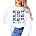 thumbnail image 3 of Detroit Football Sweatshirt for Women Teens and Kids Footballs and Blue Coquette Bows Pullover White Sweatshirt Adult X-Large, 3 of 5
