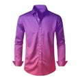 thumbnail image 4 of Dagugfen Mens Shirts Button down Satin Button down Gradient Color Trendy Lightweight Comfy Casual Tops, 4 of 8